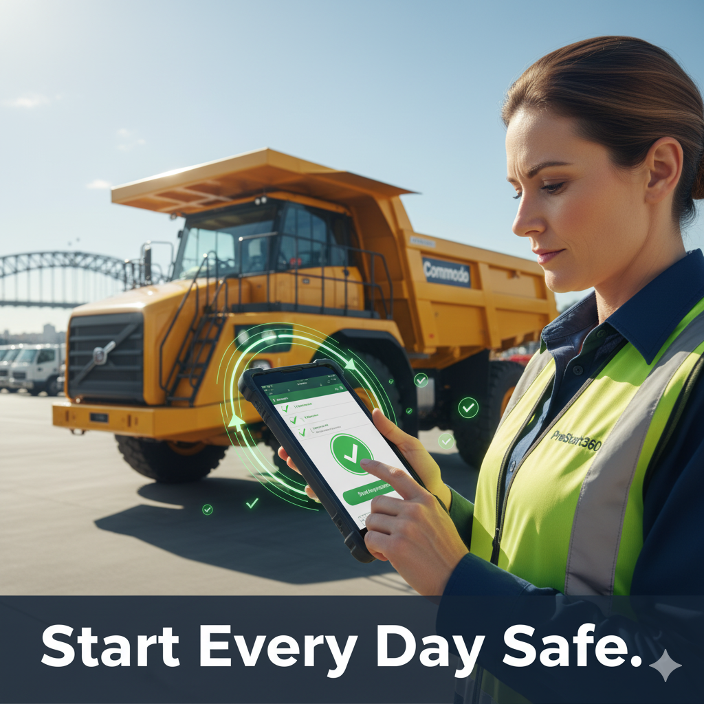 Fleet manager performing digital pre-start inspection